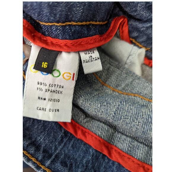 Coogi Vintage 90's Y2K Jean Shirts Rainbow Stitching Low Rise - Picture 3 of 10